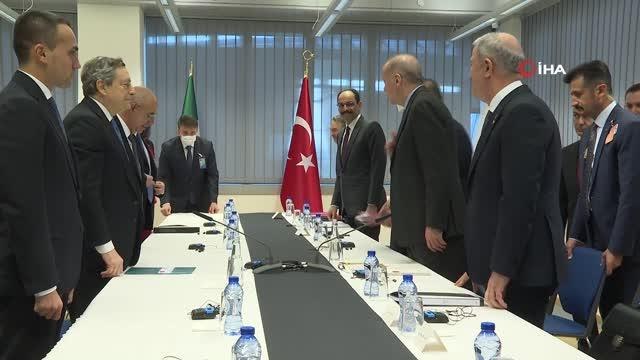 Cumhurbaşkanı Erdoğan, İtalya Başbakanı Mario Draghi ile bir araya geldi