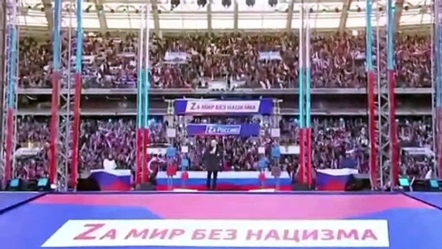 Vladimir Putin cut off mid-sentence during huge rally in Moscow