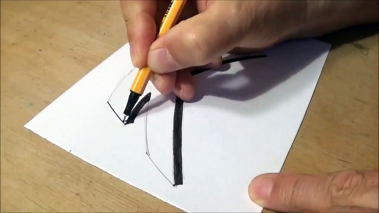 Drawing 3D Letter - How to Draw Curved Letter X - Trick Art for Kids - Adults