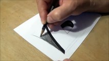 Drawing 3D Letter B - Trick Art on Paper with Graphite Pencils - Illusion for Kids - Adults