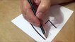 Easy Drawing with Graphite Pencils - How to Draw Letter H - Anamorphic Illusion