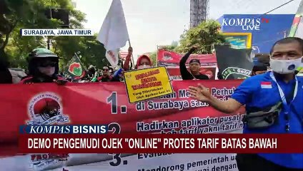 Aksi Protes pengemudi Ojek Online karena Tak Semua Aplikasi MenerapkanTarif Batas Bawah Baru