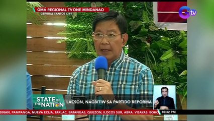 Lacson, nagbitiw sa Partido Reporma | SONA