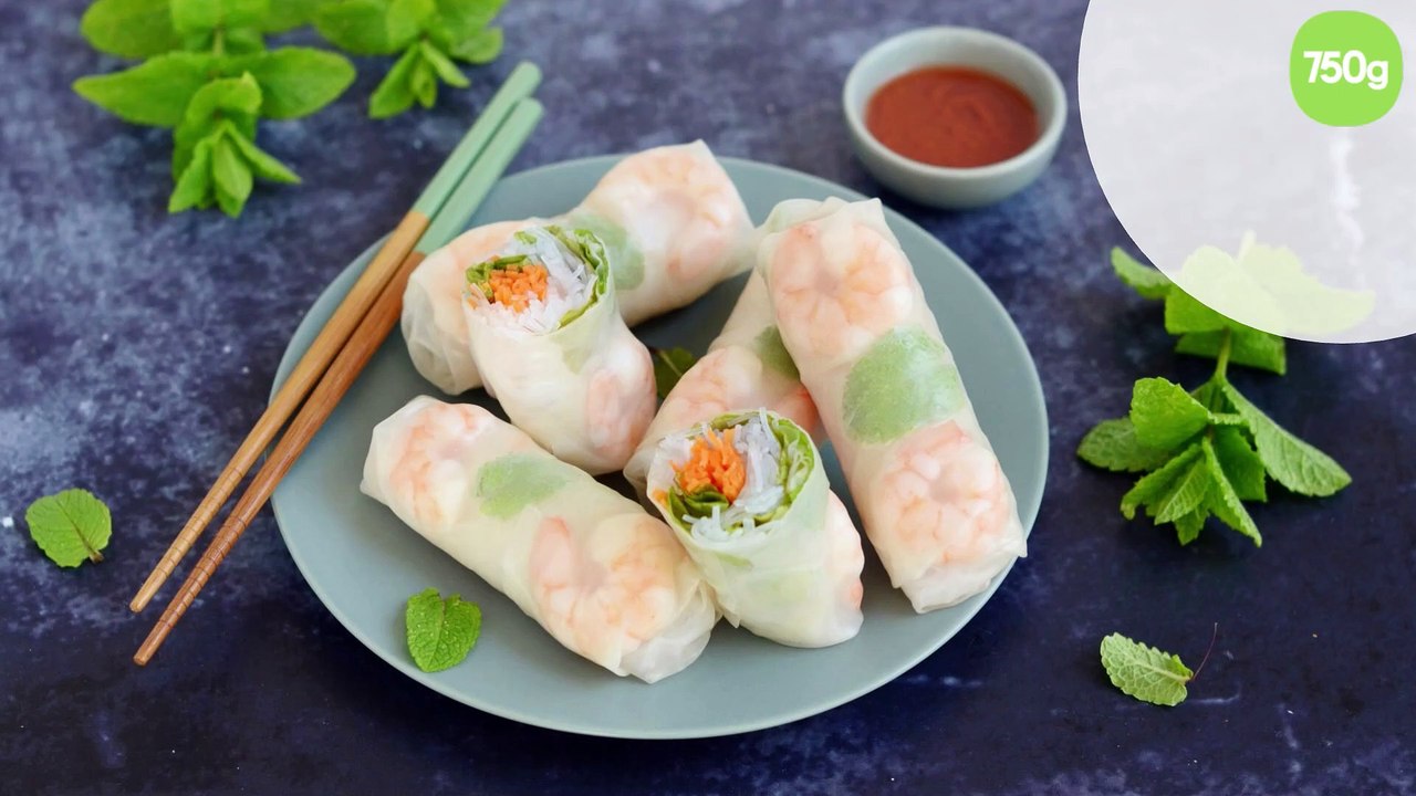 Rouleaux de printemps aux crudités et aux crevettes