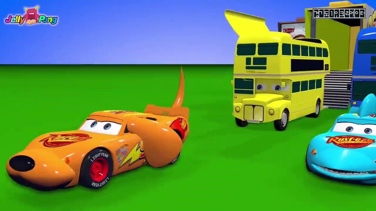 Learning Color Disney Cars Lightning McQueen with Nursery Rhyme and ...