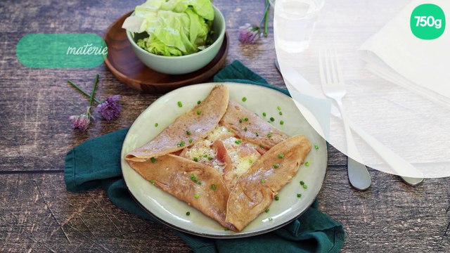 Galette de sarrasin au Cantal et jambon de Parme