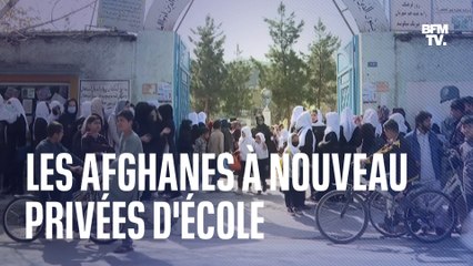 Download Video: Quelques heures après la réouverture des collèges et lycées pour filles, les Afghanes à nouveau privées d'école