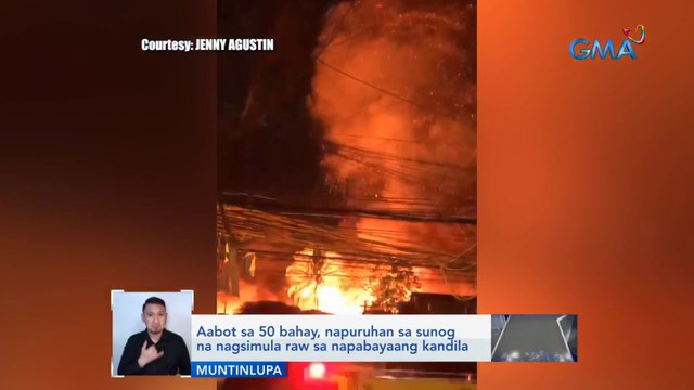 Aabot sa 50 bahay, napuruhan sa sunog sa Muntinlupa na nagsimula raw sa napabayaang kandila | Saksi