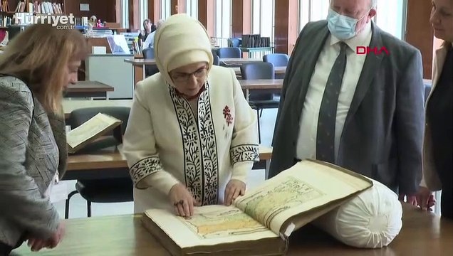 Emine Erdoğan, Belçika Kraliyet Kütüphanesi'ni ziyaret etti
