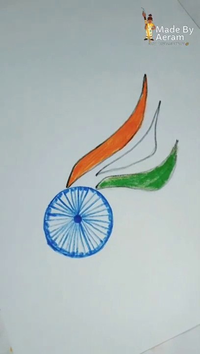 How to draw independence day drawing for kids  Easy making tricolor drawing step by step