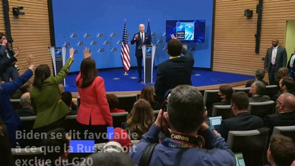 Biden se dit favorable à ce que la Russie soit exclue du G20