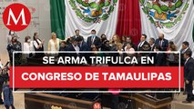 Diputados de Morena toman tribuna del Congreso de Tamaulipas
