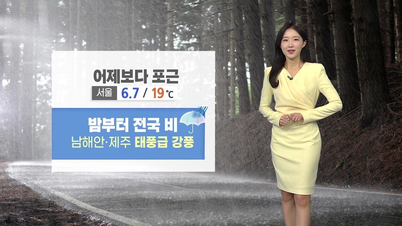 [날씨] 어제보다 포근...밤부터 전국 비, 남해안·제주 강풍 / YTN