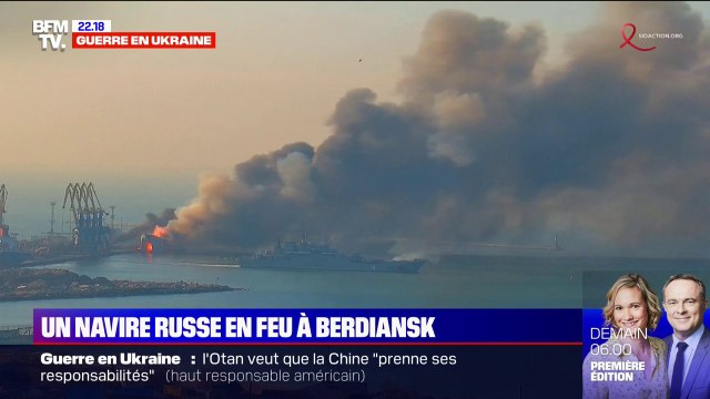 Guerre en Ukraine: Kiev affirme avoir détruit un navire russe de transport de troupes à Berdiansk