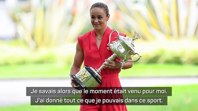 WTA - Barty : Je ne changerais rien et je n'ai aucun regret