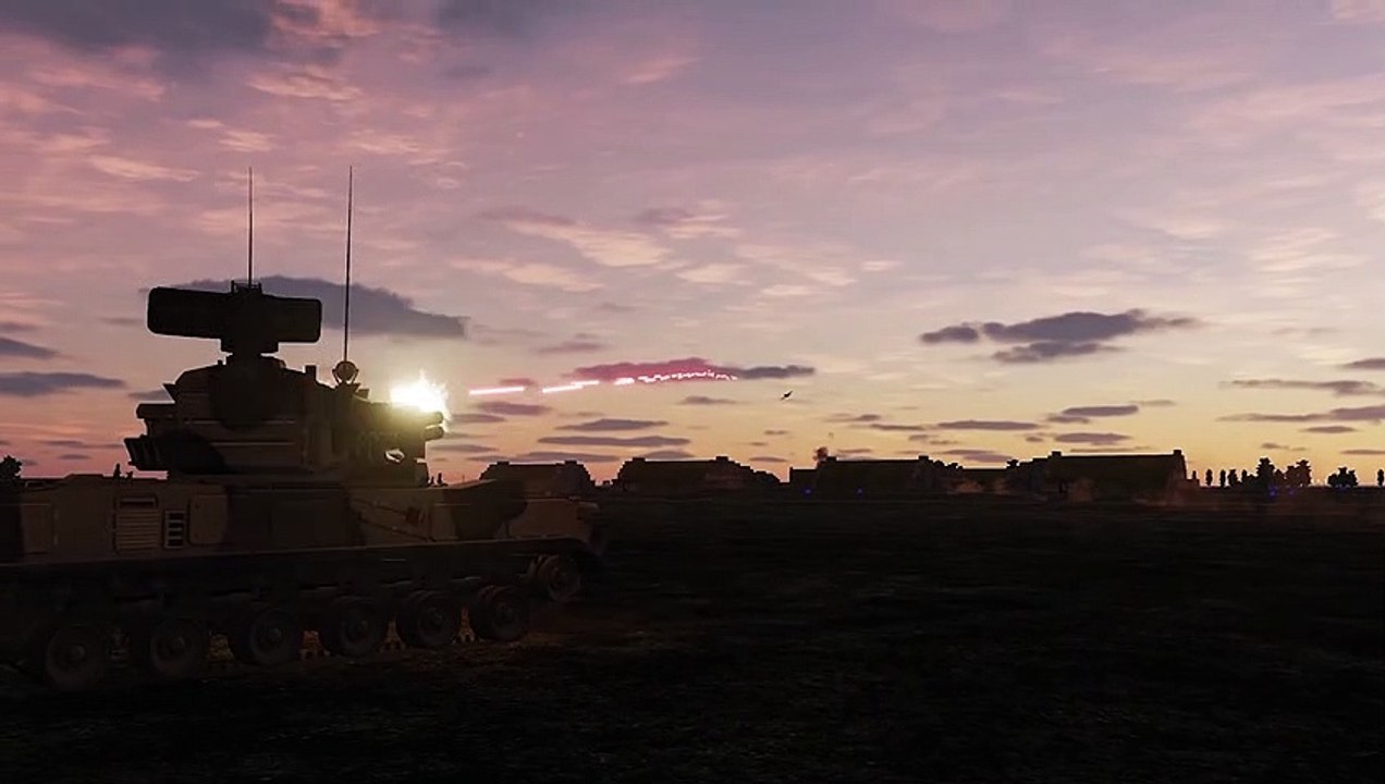 Russian Tunguska Firing 4200 RPM  A10  Air Defense