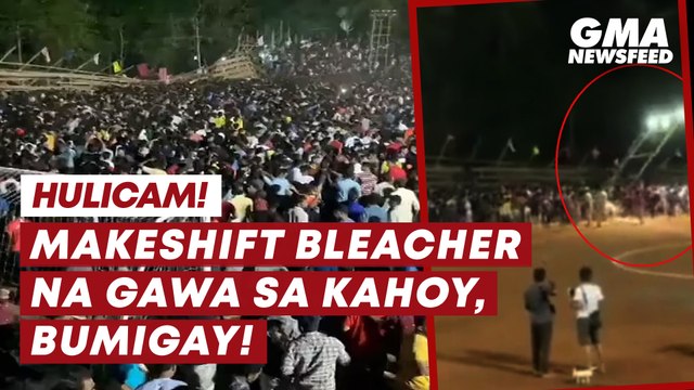 Hulicam! Makeshift bleacher sa India, bumigay! | GMA News Feed