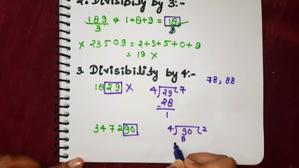 Divisibility rules of 2,3,4,5,6,8,9,10 and 11