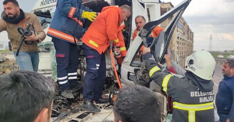 Karton gibi katlanan TIR'dan mucize kurtuluş