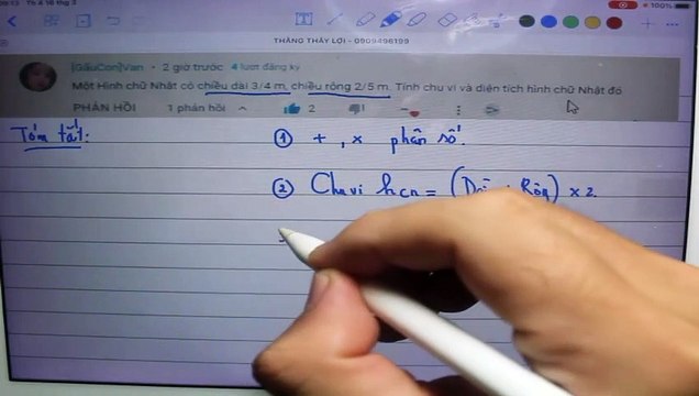 Tính chu vi và diện tích hình chữ nhật