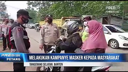 Ops Yustisi 2022 Polsek Cisauk Polres Tangsel dan Pembagian Masker Kepada Warga Masyarakat yang Melintas