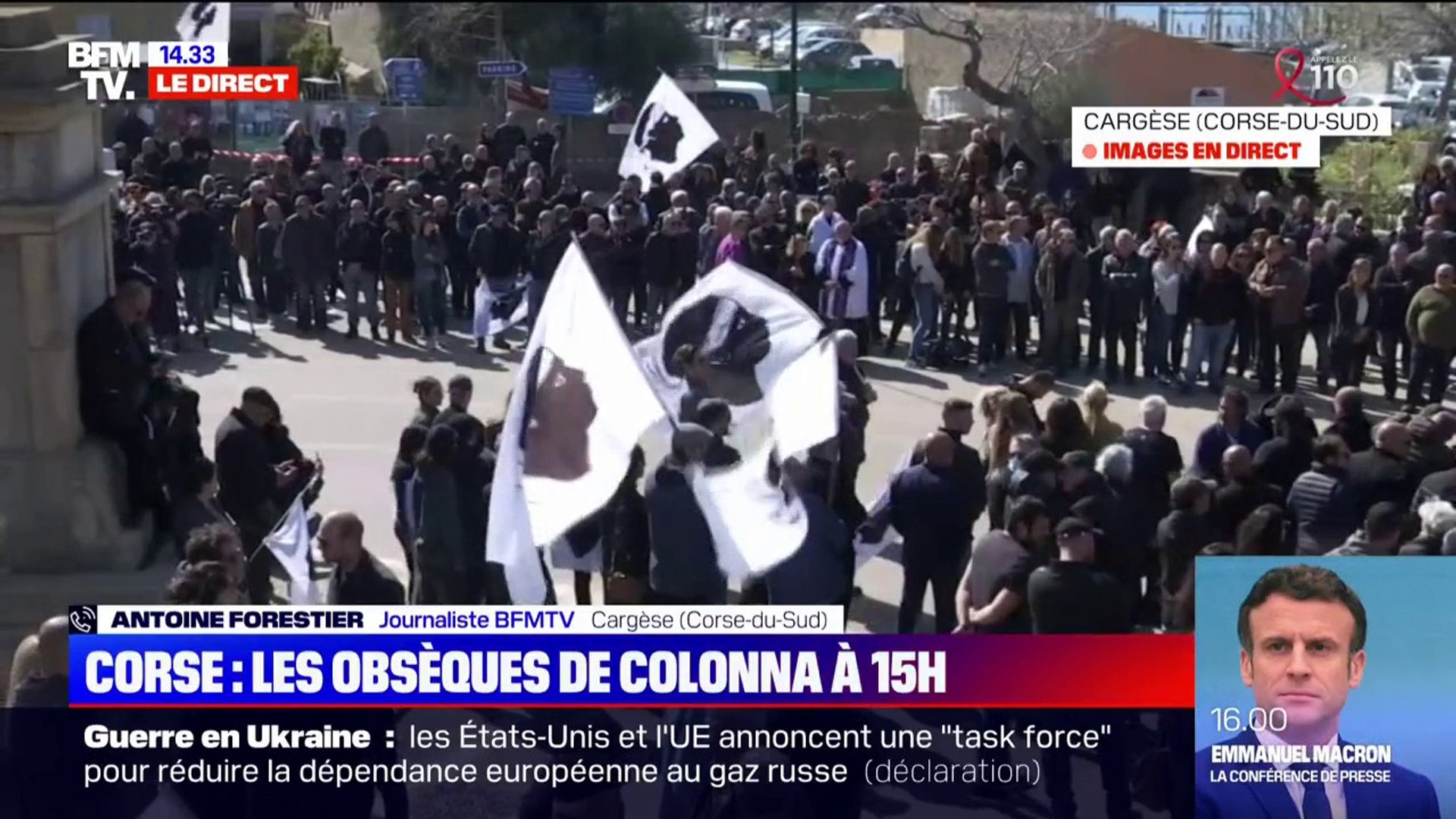 Corse : les images de la foule à Cargèse, quelques minutes avant les  obsèques d'Yvan Colonna - Vidéo Dailymotion