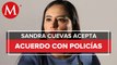 Me disculpo, pero no reconozco hechos: Sandra Cuevas retomará actividades tras acuerdo con policías
