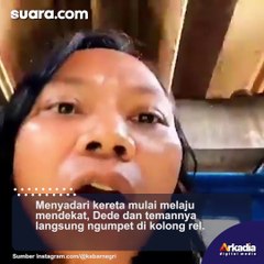 Duh! Dede Inoen Pemakan 'Raja Jin' Buat Konten Ngumpet Di Kolong Rel Kereta-1