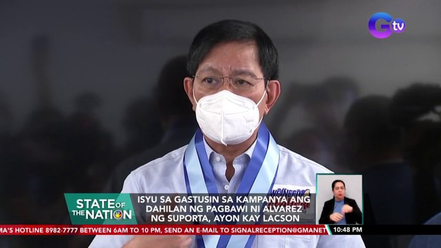 Isyu sa gastusin sa kampanya ang dahilan ng pagbawi ni Alvarez ng suporta, ayon kay Lacson | SONA