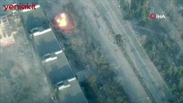 Azov taburu Rus tanklarını havan toplarıyla böyle imha etti!