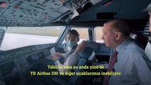 Erdoğan kokpite girdi, merak ettiklerini pilotlara sordu