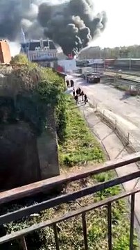 Incendie en gare de Valenciennes (1/3).