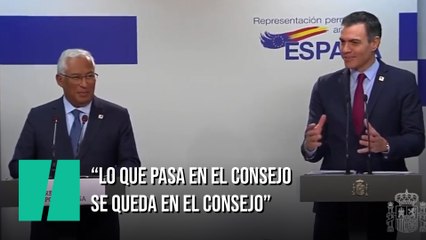 Pedro Sánchez: "Lo que pasa en el Consejo se queda en el Consejo"