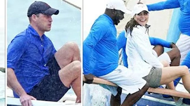 Kate and William face off in sailing race on choppy seas (and Wills is already soaked)