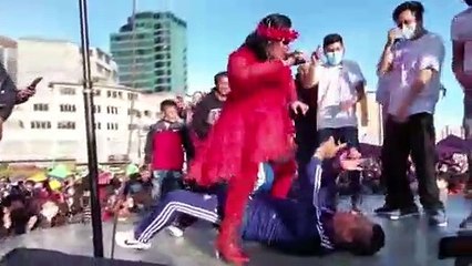 María Galindo no se cansó de bailar la cumbia inspirada en ella