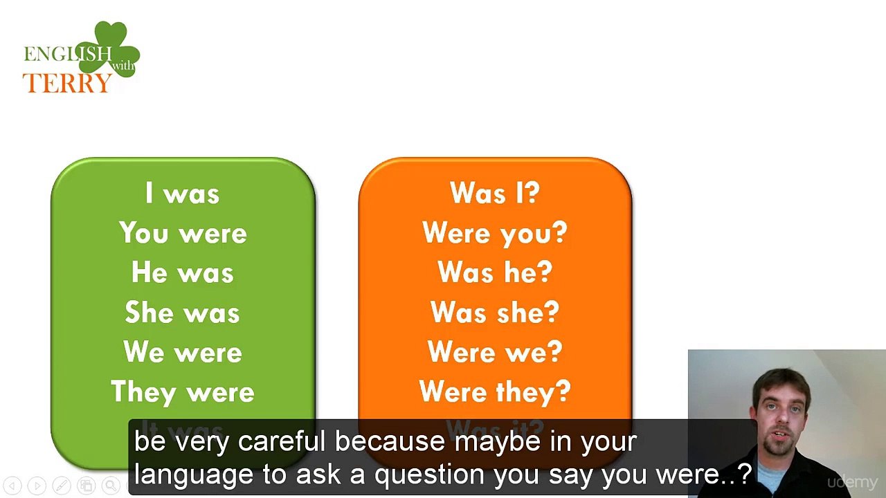 9. Past tense of the verb TO BE  and native pronunciation of were you  questions