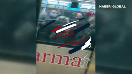 Marmaray'da maske tartışması kamerada