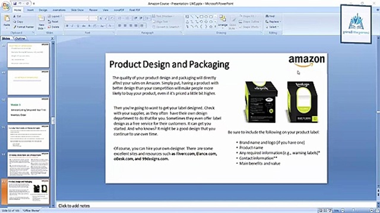 Topic#9 Product design and packaging Amazon Busines Traning
