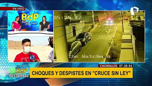 Cruce sin ley: constantes choques por mal diseño de pista denuncian vecinos de Chorrillos