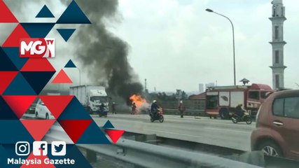 MG Viral : Kereta Terbakar di Lebuhraya PLUS Menghala Sungai Buloh