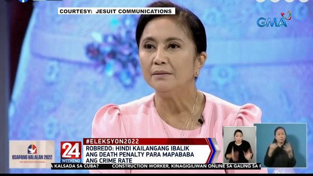 Robredo: Hindi kailangang ibalik ang death penalty para mapababa ang crime rate | 24 Oras Weekend