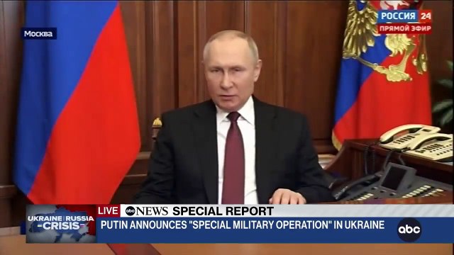 Russian President Putin announces military operation in Ukraine