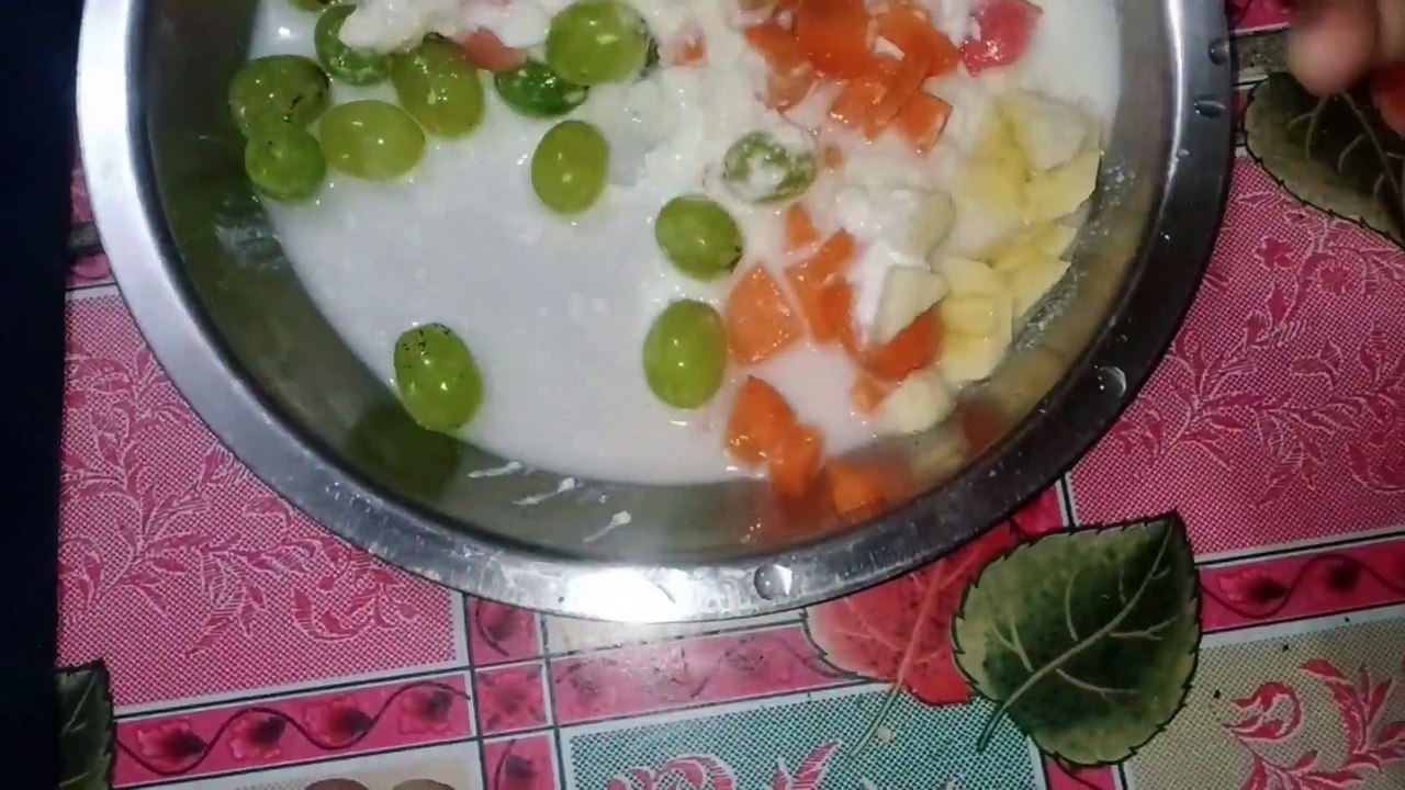 Curd with fruit salad Nepali Mubarak  No Face eating challenge