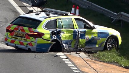 M23 incident: Police officers injured in multi-vehicle collision after pursuit with speeding car