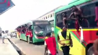 Supporters in the number going to the stadium to  Support Ghana