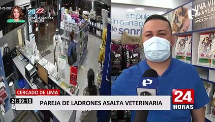 Cercado de Lima: pareja de delincuentes asalta veterinaria