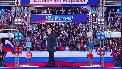 Vladimir Putin praises Russian “unity” at Moscow mass rally  - BBC News