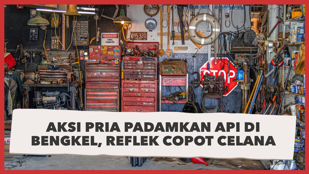 Aksi Pria Padamkan Api di Bengkel, Reflek Copot Celana, Publik: Kolor Bukan Sembarang Kolor