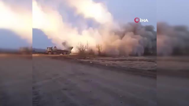 (HARKOV)- Rusya, Ukrayna Mevzilerini Çok Namlulu Roketatarla Vurdu