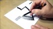 Very Easy - Drawing 3D Letter T - Trick Art with Pencil - By Vamos